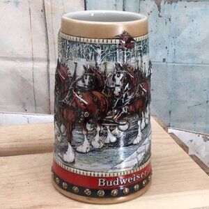 1988 Budweiser Collectors Series Clydesdale Holiday Stein